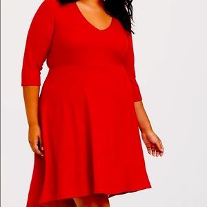 Red Hacci Sweater Dress